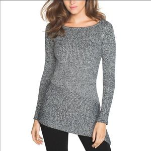 WHBM  $50 L tunic sweater asymmetrical hem NWOT